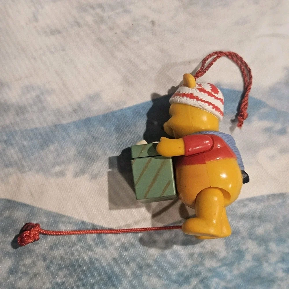 Disney Store 1996 Pooh's Winter Wonderland Pull String Ornaments Pooh Tigger Set